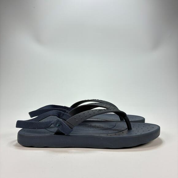 Crocs Chawaii Navy Blue Sling Back Strap Flip Flops Comfort Sandals Youth Sz 13 - Picture 1 of 7